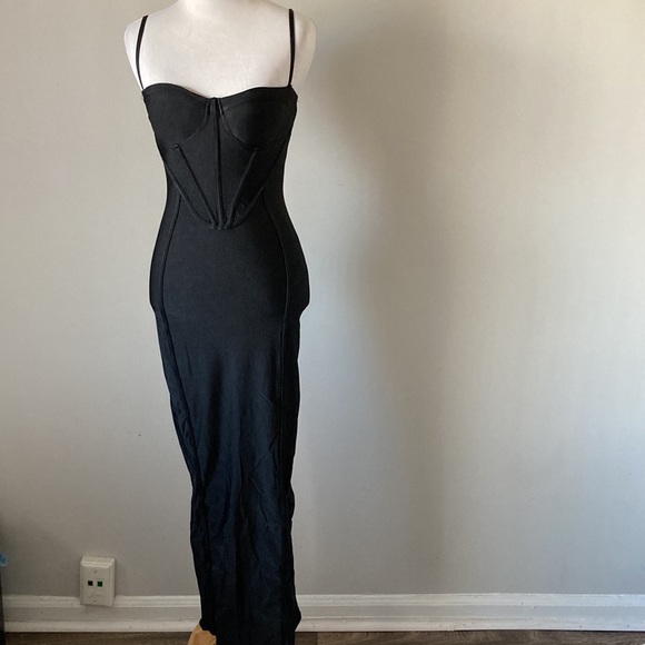 5 ⭐️ Black Corset Dress Just in @The King Kouture Boutique Midi Length Small - Picture 6 of 9